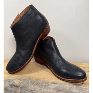The Root Collective Made by Hand Leather Ankle Boots Black Sz 9 Guatemala Zip